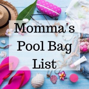 Everything inside a moms pool bag