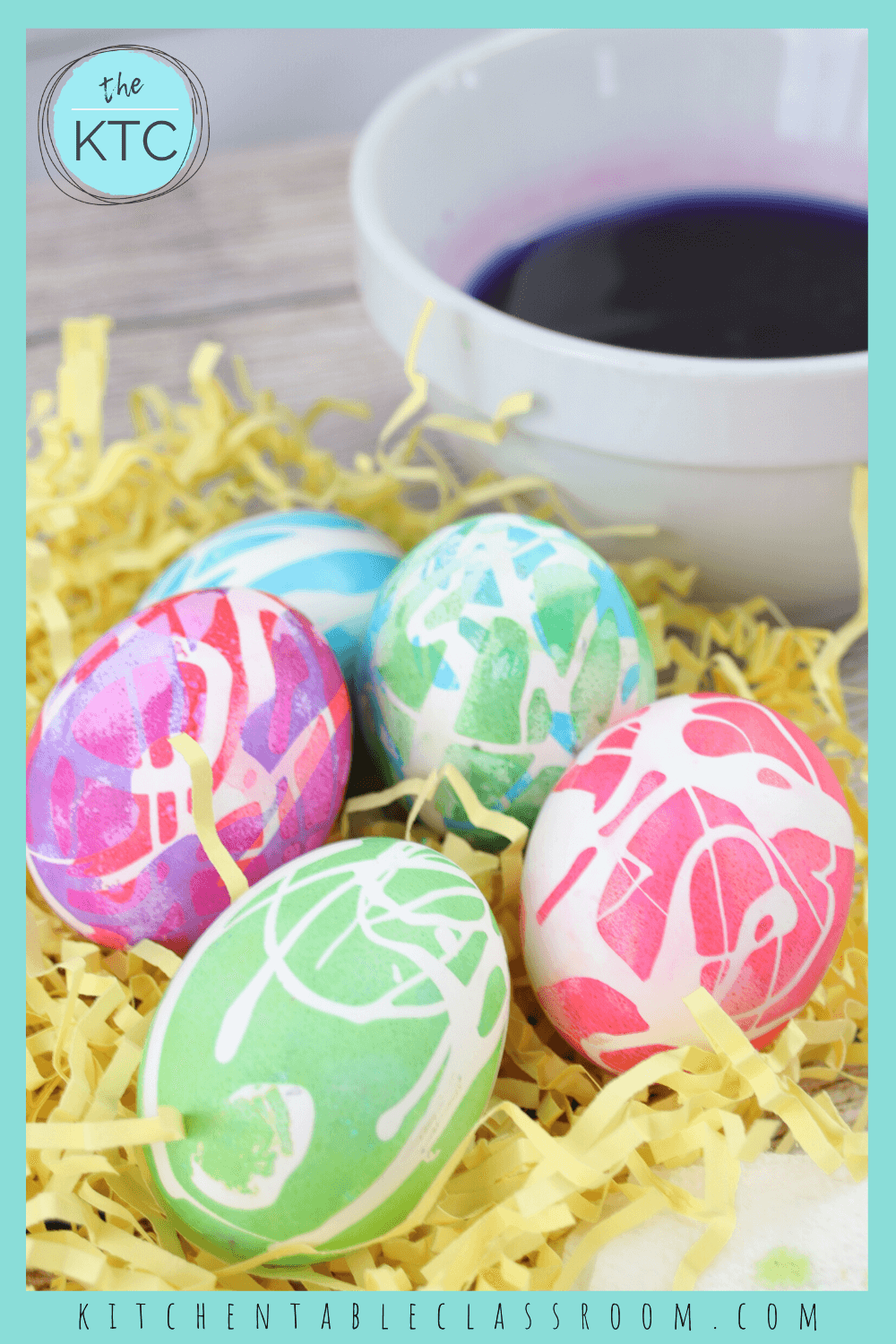 Coloring Easter eggs with Rubber Cement